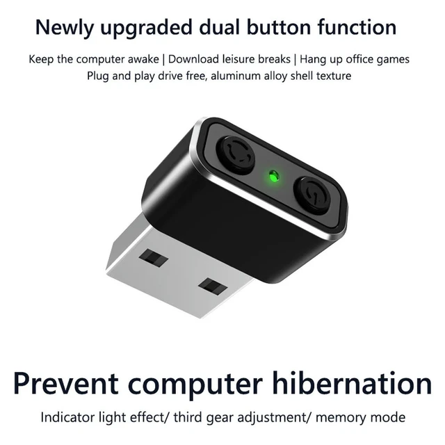 Alt view image 3 of 3 - Mouse Jiggler 3 Track Mode Adjustable Mini Automatic Mouse Jiggler Mover Undetectable Plug and Play Indicator Light for Computer