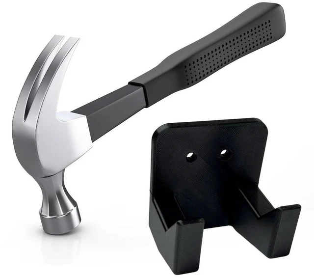 Main image of 2PCS Hammer and Tool Rack Space Saving Tools Plastic Black Hammer Rack for Garage Garden Studio Indoors Outdoors Use