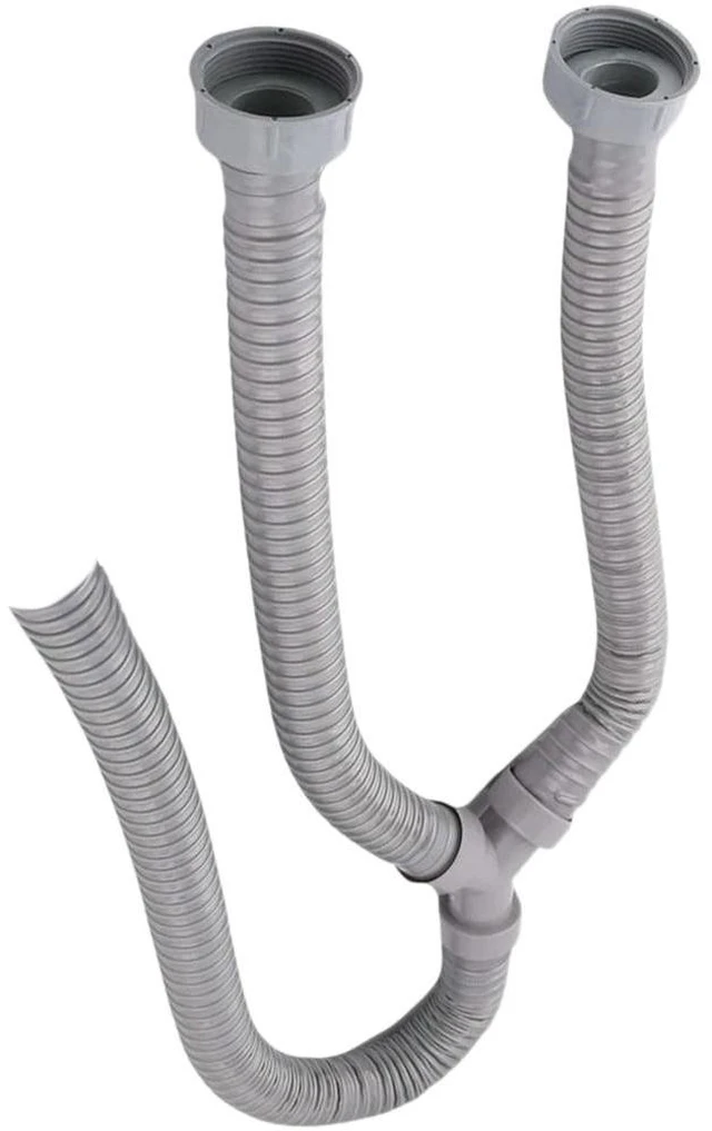 Main image of 3.5Ft Washing Machine Pvc Y Shaped Drain Discharge Hose Washer Pipe Connector , Rotary Interface,with 2 Waterproof Rings
