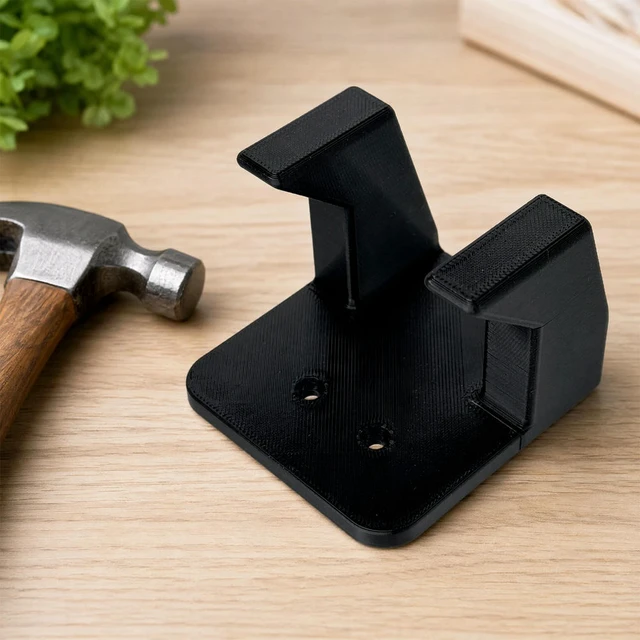 Alt view image 3 of 3 - 2PCS Hammer and Tool Rack Space Saving Tools Plastic Black Hammer Rack for Garage Garden Studio Indoors Outdoors Use
