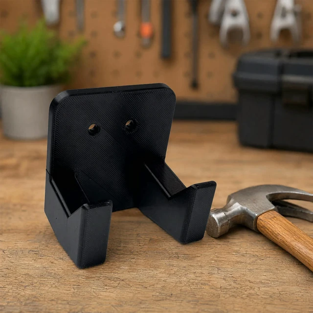 Alt view image 2 of 3 - 2PCS Hammer and Tool Rack Space Saving Tools Plastic Black Hammer Rack for Garage Garden Studio Indoors Outdoors Use