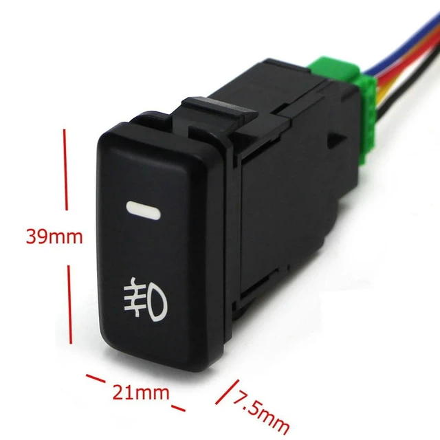 Alt view image 3 of 3 - 2X Auto Retrofit Switch Waterproof Toggle Switch Fog Lamp Switch With 4 Line For Toyota Lexus White Light