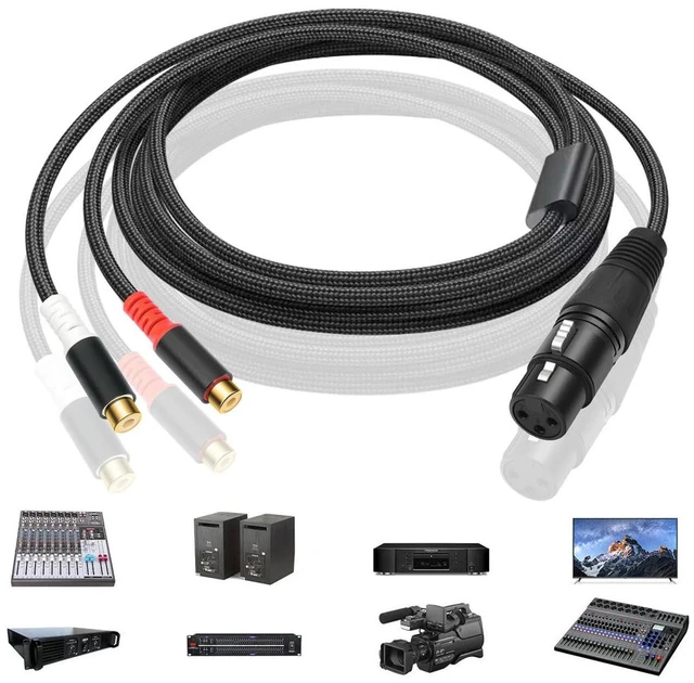 Main image of 3 Pin XLR Female To RCA Female Y Splitter Micrphone Cable Parallel Connection Adapter Patch Cable for Speaker & Mic Unbalanced