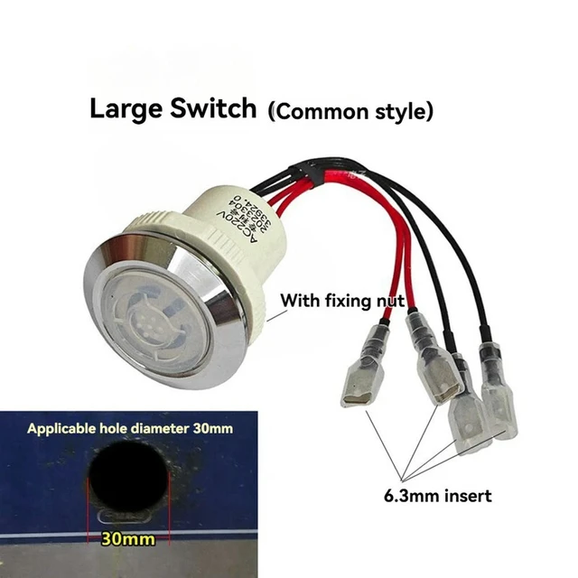 Alt view image 3 of 3 - 1pc 22mm/30mm Push Button Power Ignition Switch Waterproof Control Button for Energy Saving Stove Kitchen Stove On/Off Parts