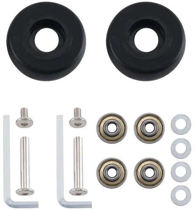 Main image of 48Mm X18Mm 1 Pair Luggage Suitcase Replacement Wheels Axles Deluxe Repair Luggage Replacement Wheels Black