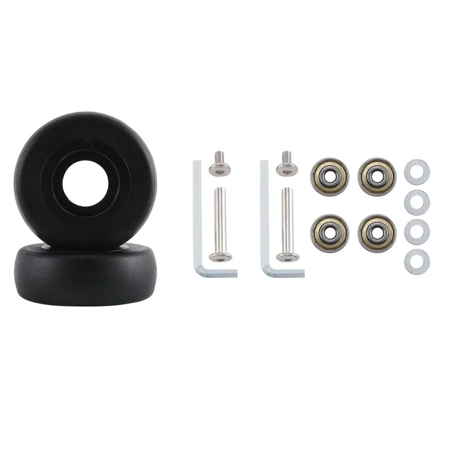 Alt view image 3 of 3 - 48Mm X18Mm 1 Pair Luggage Suitcase Replacement Wheels Axles Deluxe Repair Luggage Replacement Wheels Black