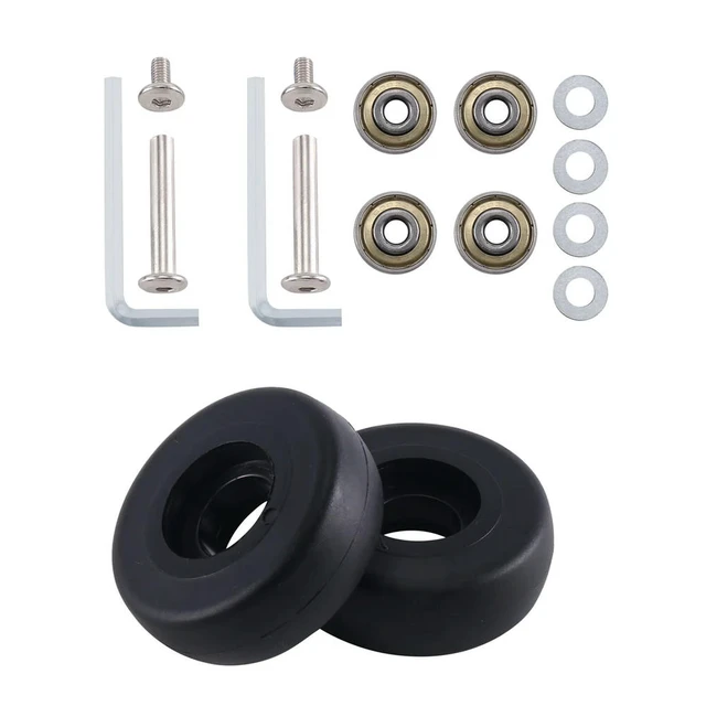 Alt view image 2 of 3 - 48Mm X18Mm 1 Pair Luggage Suitcase Replacement Wheels Axles Deluxe Repair Luggage Replacement Wheels Black