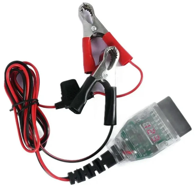 Alt view image 2 of 3 - OBD Car ECU Memory Saver Cable With 2 Clips, Power Off Memory Saver, 12V Digital Display Connector Replacement Kit