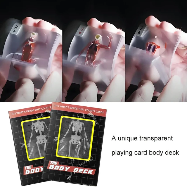 Alt view image 2 of 3 - Funny Anatomy Poker Reusable Body Transparent Playing Cards Multi-Purpose Human Anatomy Playing Cards for Card Collectors