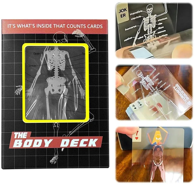 Main image of Funny Anatomy Poker Reusable Body Transparent Playing Cards Multi-Purpose Human Anatomy Playing Cards for Card Collectors