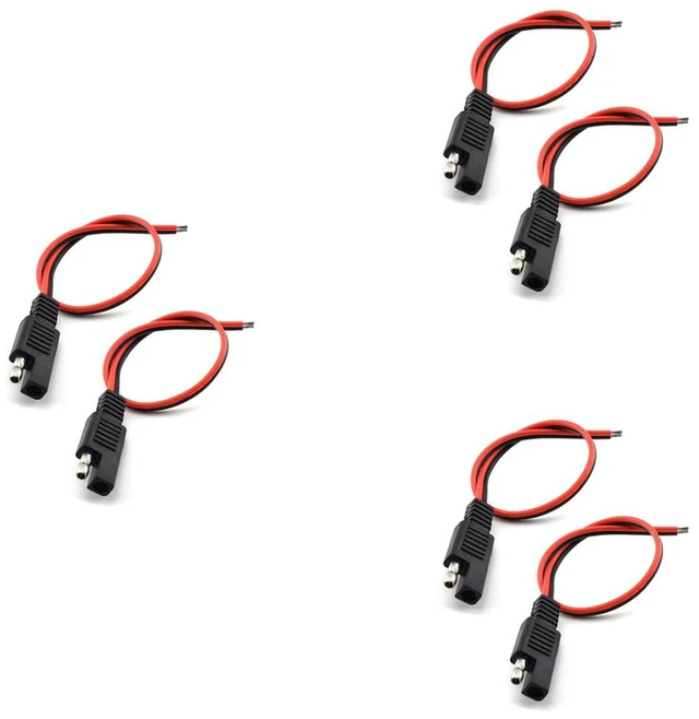 Main image of 6 Pcs 18AWG SAE Extension Cable 2-Pin SAE Quick Connector Disconnect Plug 10A Solar Panel SAE Plug Wire 1Ft/30Cm