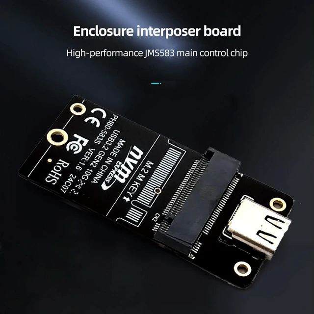 Alt view image 2 of 3 - M.2 To Type-C HDD Enclosure Interposer Board NVME Hard Disk Enclosure Adapter Card USB3.2 Support 2230 2242 2260 2280 Size SSD