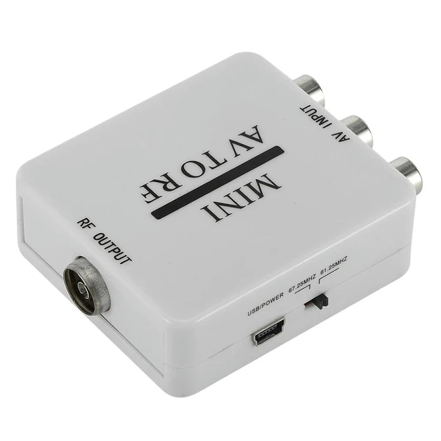 Alt view image 3 of 3 - AV To RF Video Converter HD Video Adapter Support RF 67.25/61.25MHz Amplifier