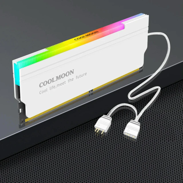 Alt view image 2 of 3 - 5V-3PIN ARGB DDR Memory RAM Cooler Aura Sync Memory Cooling Vest with Thermal Silicone Pad for Desktop Computer PC Memory