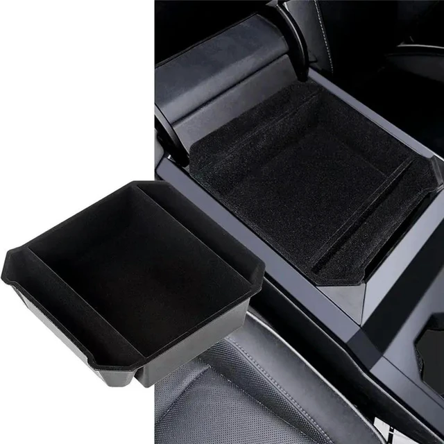 Alt view image 3 of 3 - Center Console Organizer For Tesla Cybertruck 2024, Upgraded Flocked ABS Tray Box For Cybertruck Replacement
