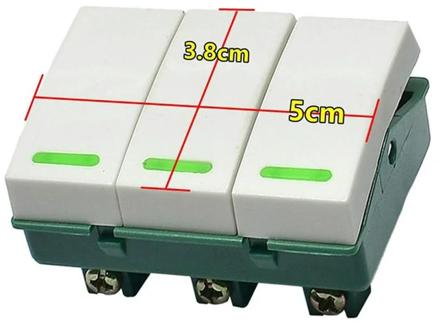 Alt view image 3 of 3 - Universal 3-button Bathroom Heater Switch 250V 10A 3-way Heating Bulb Control Button Wall Mounted 3-key Power Switch Accessories