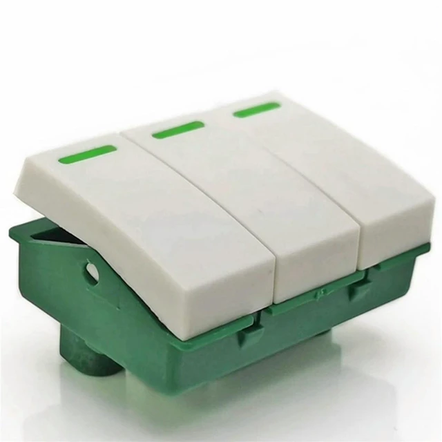 Alt view image 2 of 3 - Universal 3-button Bathroom Heater Switch 250V 10A 3-way Heating Bulb Control Button Wall Mounted 3-key Power Switch Accessories