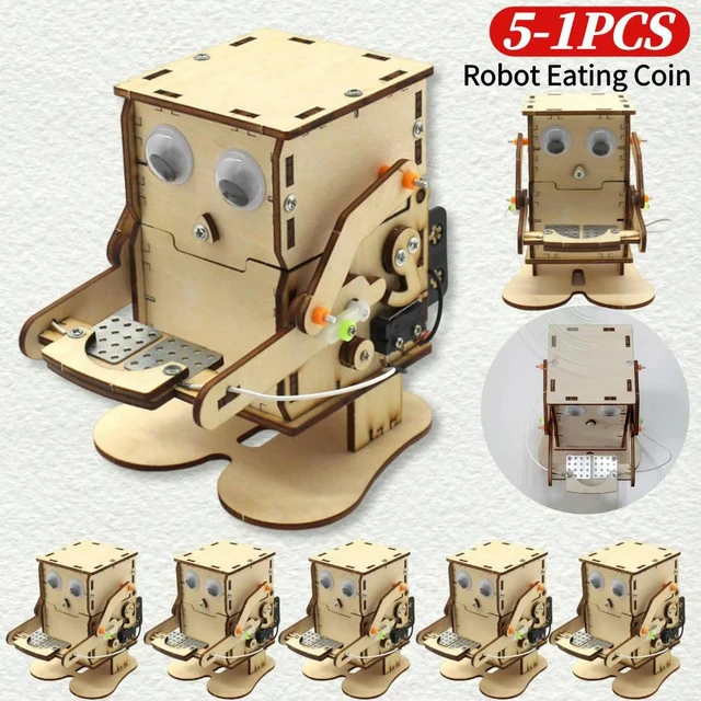 Main image of DIY Robot Eating Coin Physics Experiment Learning Practical Skills Education Toy DIY Model Assembled Kits STEM Toys