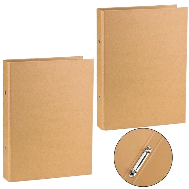 Alt view image 2 of 3 - 2Pcs A5 Refille Ring Binder,A5 Kraft Paper Binder Tray with 2 Rings To Add Loose Sheets,A5 Kraft Paper Folders