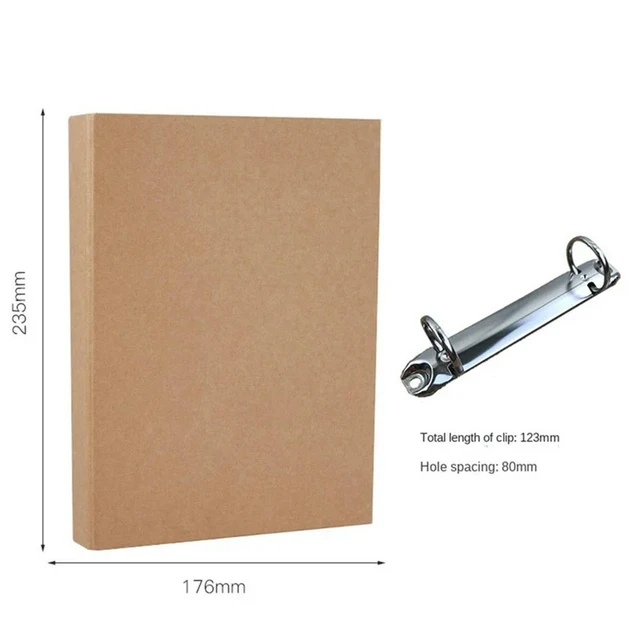 Alt view image 3 of 3 - 2Pcs A5 Refille Ring Binder,A5 Kraft Paper Binder Tray with 2 Rings To Add Loose Sheets,A5 Kraft Paper Folders