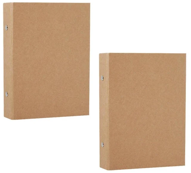 Main image of 2Pcs A5 Refille Ring Binder,A5 Kraft Paper Binder Tray with 2 Rings To Add Loose Sheets,A5 Kraft Paper Folders