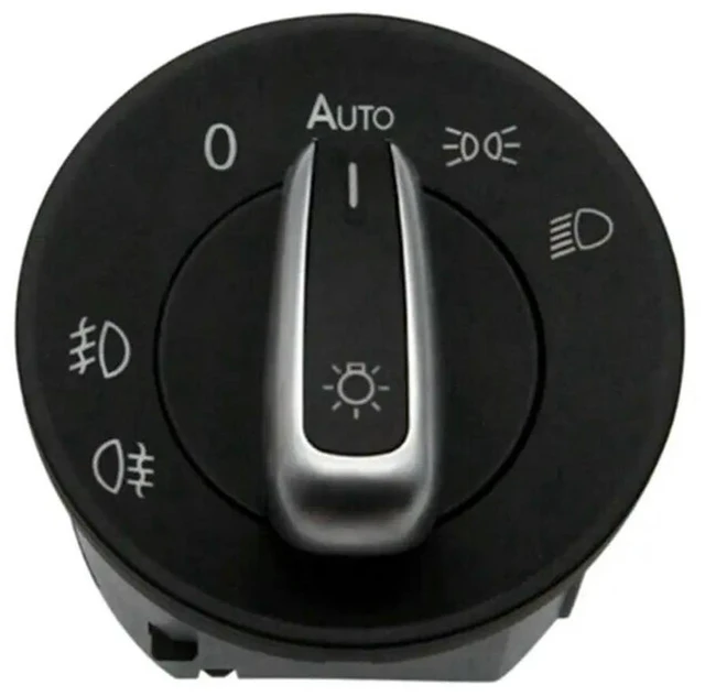 Main image of 1 Piece Car Chrome Fog Lamp Headling Knob Switch 1ZD941431B Black For Skoda Octavia 2007-2016