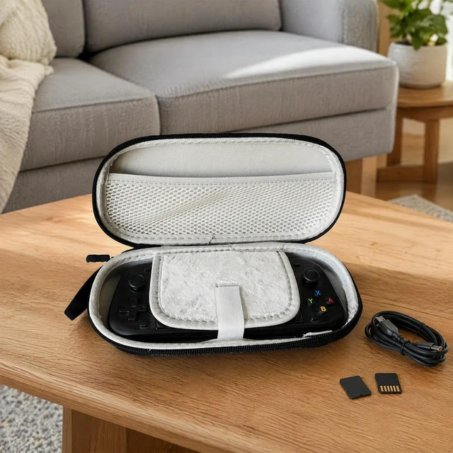 Alt view image 2 of 3 - Shockproof Hard Shell EVA Case for R50S Retro Console Carrying Bag with Accessory Mesh Pocket