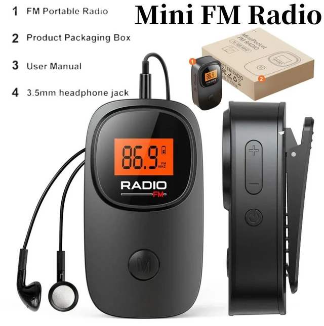 Main image of FM Radio Digital Tuning Mini Radio with Earphone Operated Radio with Clip for Home Outdoor