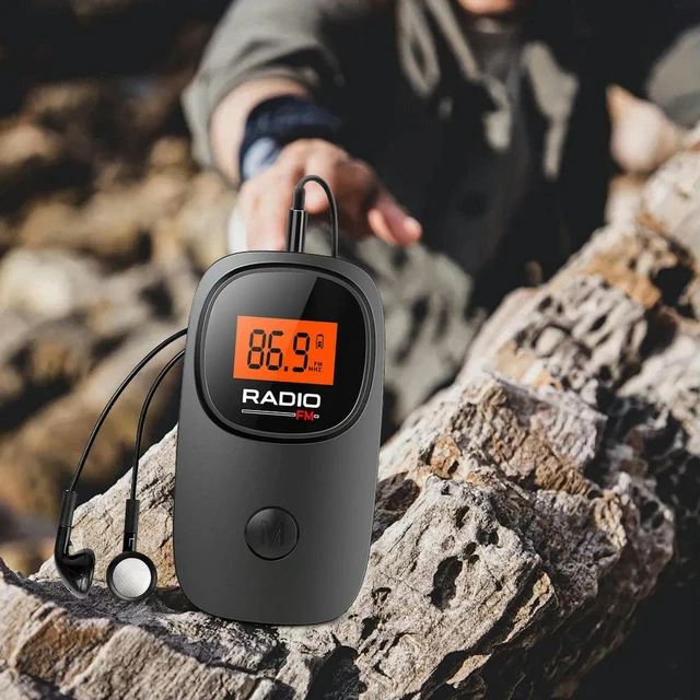 Alt view image 2 of 3 - FM Radio Digital Tuning Mini Radio with Earphone Operated Radio with Clip for Home Outdoor