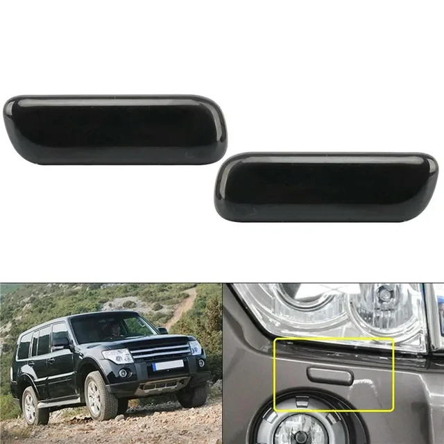 Alt view image 3 of 3 - 6X Car Headlight Washer Nozzle Cover Cap For Pajero V93 V97 2006 2007 2008 2009 2010-2019 8264A027 8264A028
