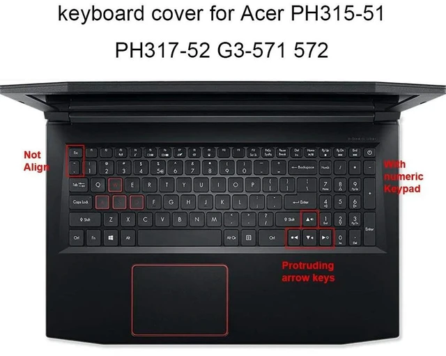 Main image of Clear Keyboard Covers for Predator Helios 300 PH317 52 PH315 51 G3 571 572 TPU keyboards cover protector film Dust proof