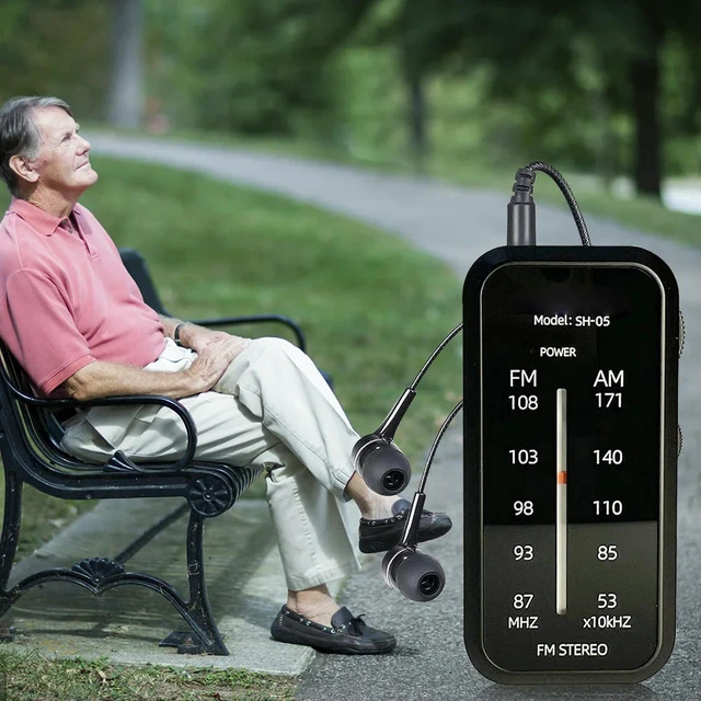 Alt view image 2 of 3 - Mini AM FM Stereo Radio Includes Headphones Operated Radio with Back Clip Hand Radio for Walking Jogging