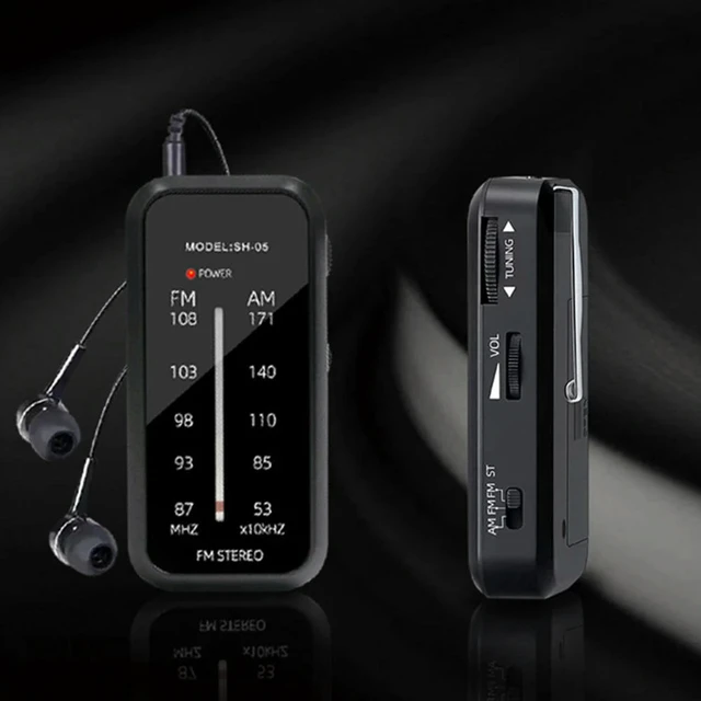 Alt view image 3 of 3 - Mini AM FM Stereo Radio Includes Headphones Operated Radio with Back Clip Hand Radio for Walking Jogging