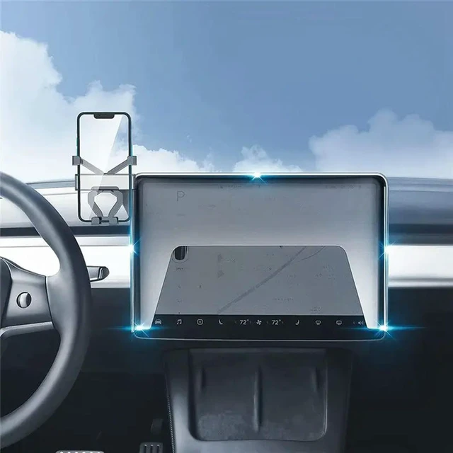 Alt view image 3 of 3 - Cellphone Mount For Tesla Model 3 Model Y, Dashboard Phone Holder Stand 360° Rotation Adjustable Accessories