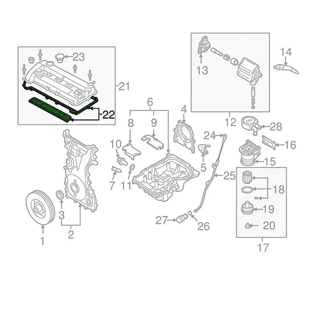Alt view image 3 of 3 - 2X Engine Valve Cover Head Cover Gasket Set Fits For Mazda 3 6 CX-7