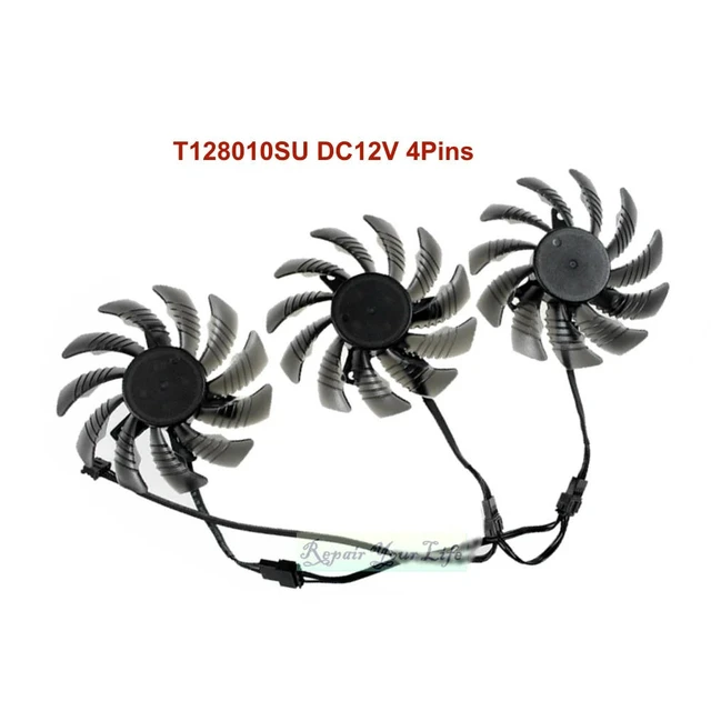 Alt view image 3 of 3 - 75mm T128010SU Graphics Card Cooling Fans for GTX1060 GTX1070 GTX 1080 1080Ti 1070Ti 1060 Computer Cooler Radiator