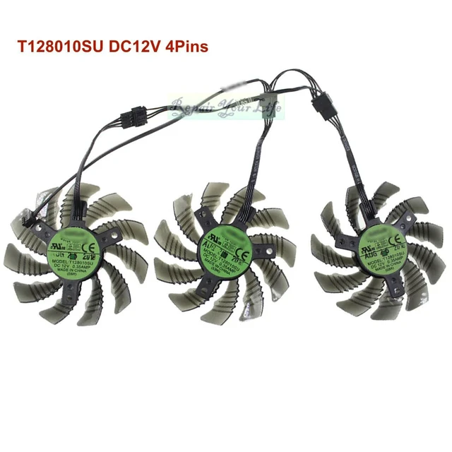 Alt view image 2 of 3 - 75mm T128010SU Graphics Card Cooling Fans for GTX1060 GTX1070 GTX 1080 1080Ti 1070Ti 1060 Computer Cooler Radiator