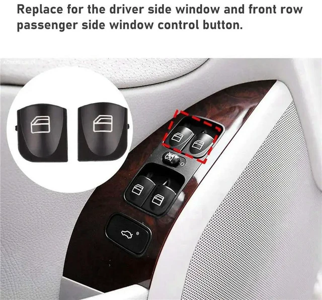 Alt view image 2 of 3 - 10X Window Switch Button Covers For Mercedes Benz W203 W208 C Clk Class Front Left+Right Window Switch