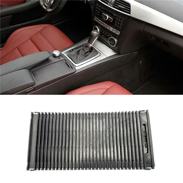 Alt view image 2 of 3 - 2X Car Console Roller Blind Central Control Cup Holder Zipper Water Cup Roller Blind For Mercedes W204 W212 S204