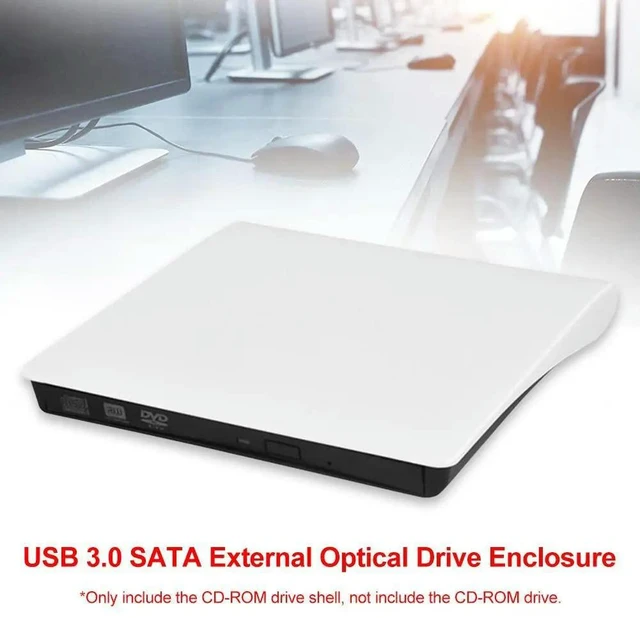 Alt view image 2 of 3 - 5Gbps 12.7mm USB 3.0 SATA External DVD CD-ROM RW Player Optical Drives Enclosure