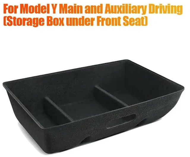 Main image of Box Under Seat Box Box Car Accessories Double Sided Flocked Seat Organizer For Tesla Model Y