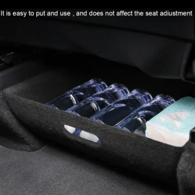 Alt view image 3 of 3 - Box Under Seat Box Box Car Accessories Double Sided Flocked Seat Organizer For Tesla Model Y