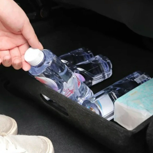 Alt view image 2 of 3 - Box Under Seat Box Box Car Accessories Double Sided Flocked Seat Organizer For Tesla Model Y
