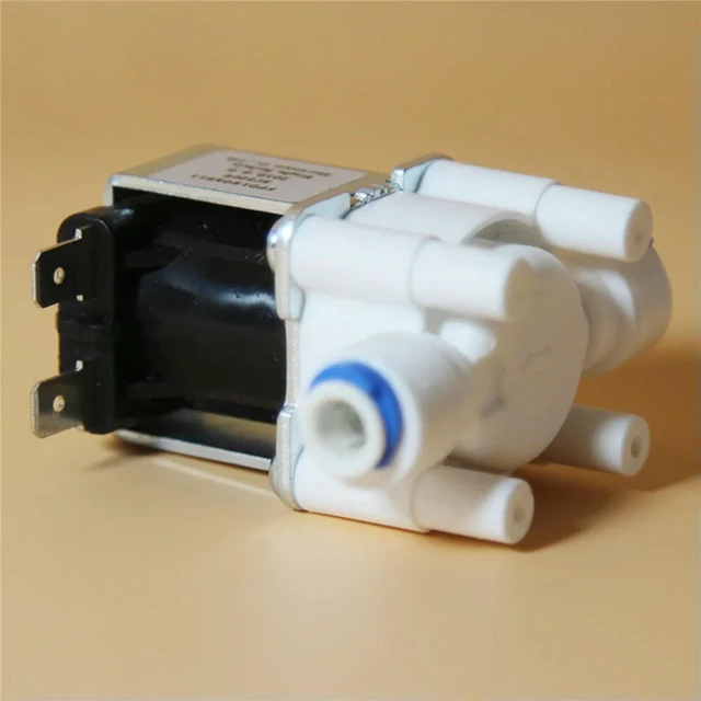 Alt view image 3 of 3 - Inlet Solenoid Valve Ice Maker 2 Points Thread Washing Machine Dishwasher Water Purifier Inlet Water Outlet