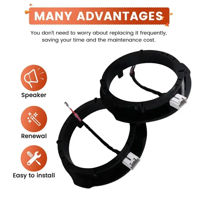 Alt view image 3 of 3 - Car Speaker Pad Adapter 2 Pieces For Ford Mazda 6.5 Inch Sub Woofer Audio Mount Washer Stand Base Ring Bass Horn