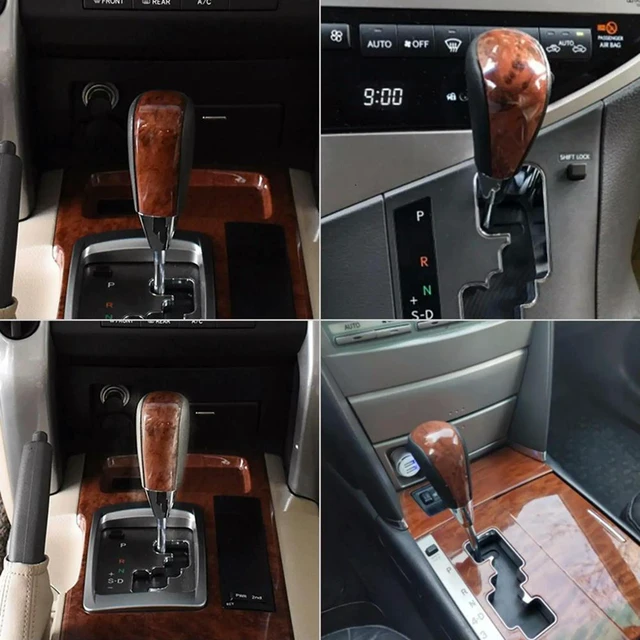 Main image of 2X Wood Grain Car Gear Shift Knob For Toyota Corolla Camry/Harrier Fortuner Crown Land Cruiser Lever Shifter Stick Black