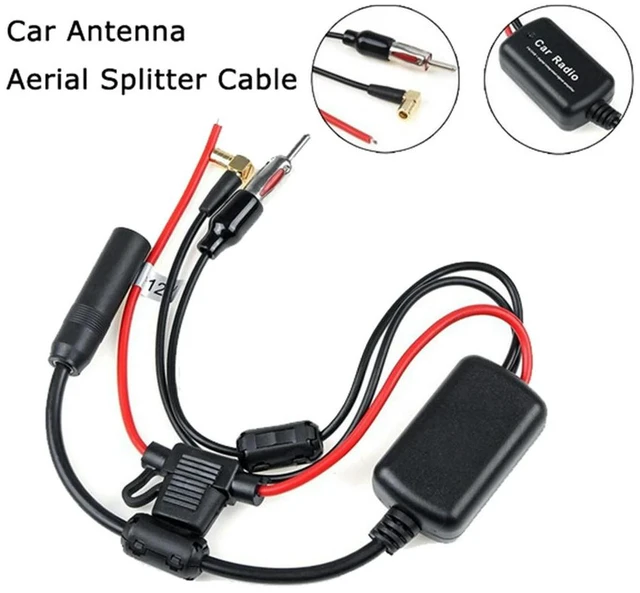 Main image of 2X Universal DAB + FM Car Antenna Aerial Splitter Cable Digital Radio + Amplifier Accessories