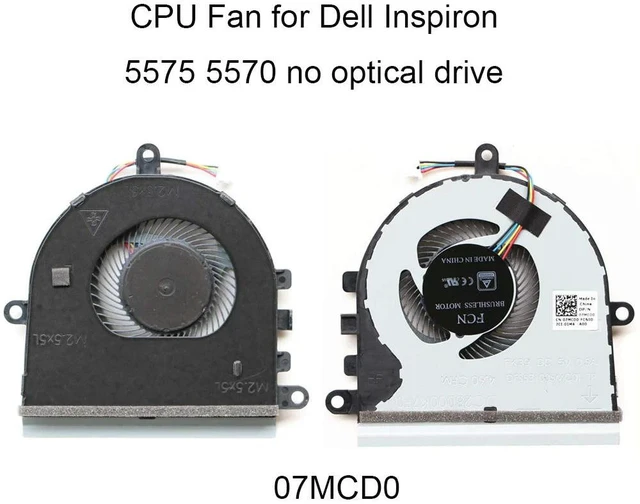 Alt view image 3 of 3 - 07MCD0 Laptop CPU Cooling Fan Cooler for Inspiron 15 5570 5575 3583 3584 3585 5593 3533 P75F 7MCD0 DC28000K7F0 PB7806S05HN2