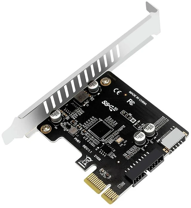 Main image of PC PCI-E To USB 3.0 PCIE Expansion Controller Card 19PIN PCI-E To USB 3.0 Type C Front Panel Adapter