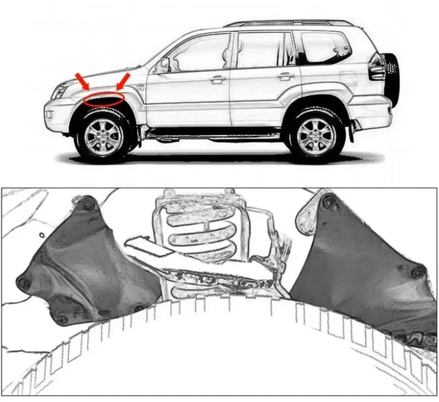 Alt view image 2 of 3 - 1 Set Splash Guard Mudguard Pad Protective Cover For Toyota